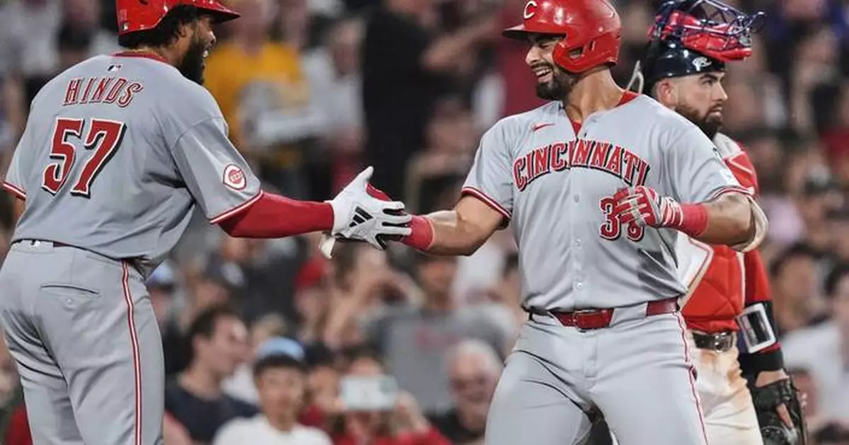 Encarnacion-Strand hits his 1st career grand slam to power Reds' rally to beat Red Sox 8-4