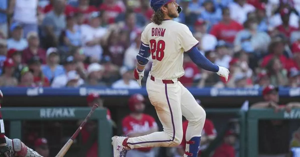 Bohm, Schwarber each hit 2-run homers to power Phillies past Reds, 5-1