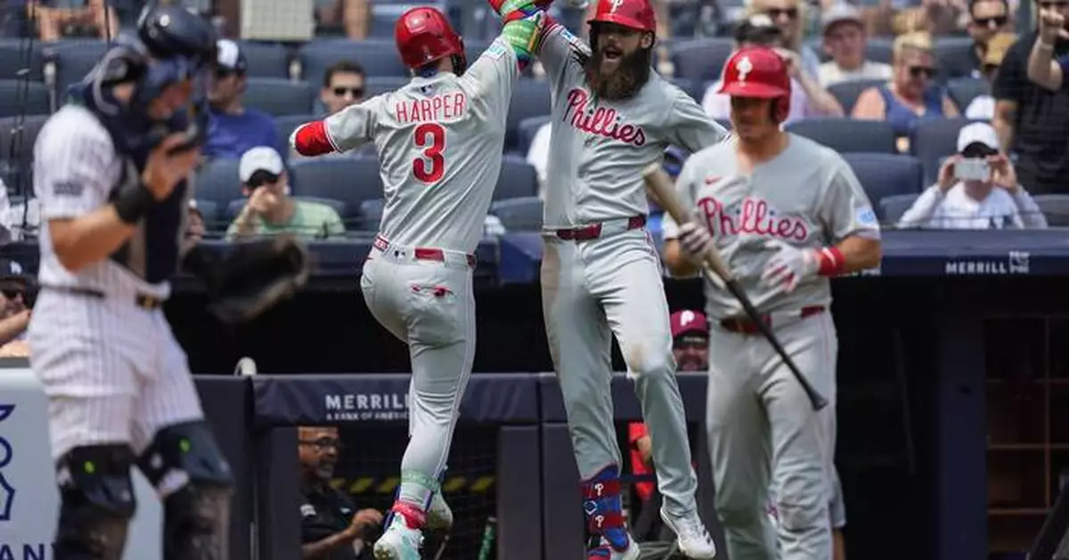 Harper and Schwarber spark the Phillies to a 9-4 win over the reeling Yankees, who lose Judge to IL