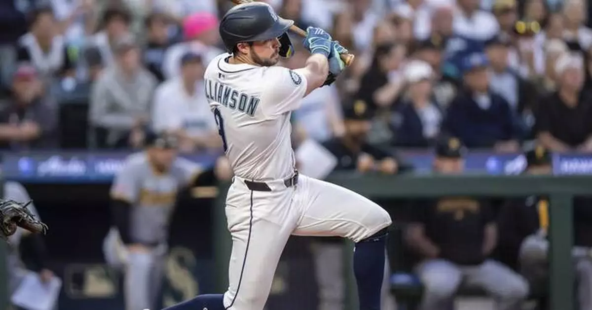 Williamson has RBI double, Castillo strikes out 8 in 7 innings as Mariners beat Pirates 1-0