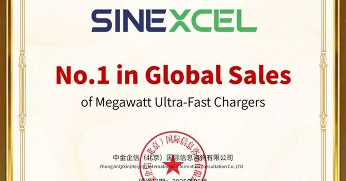 SINEXCEL Achieves No. 1 in Global Megawatt-Level Charger Sales