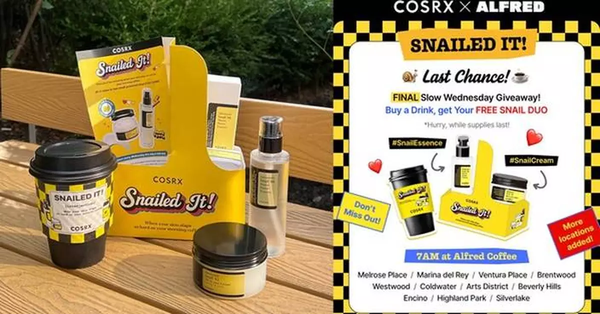 Last Chance to Get COSRX's Best-Selling Snail Duo on the House at Alfred Coffee -- This Wednesday Only