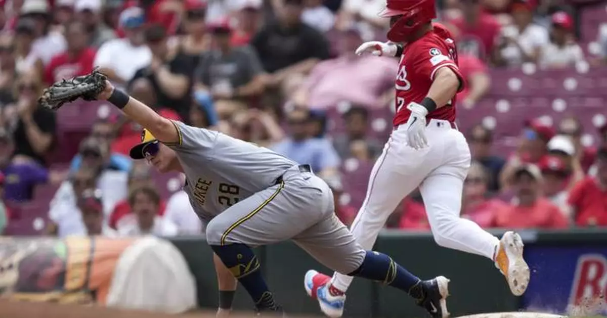 Hays' walk-off single gives Reds 3-2 win, ends Brewers' 14-game streak
