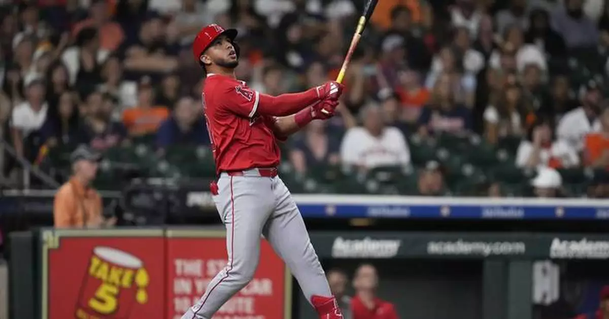 Peraza's clutch 2-run hit in the ninth lifts Angels over Astros 4-1