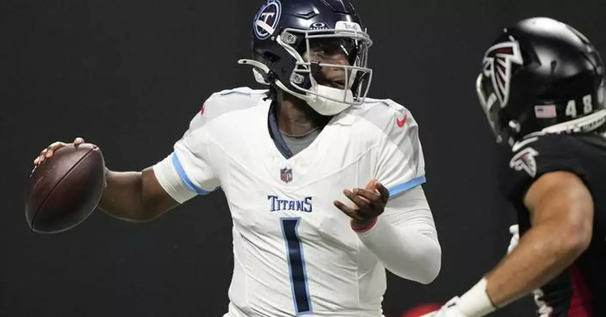 Brooks scores on interception return as Ward has mixed results in Titans' 23-20 win over Falcons