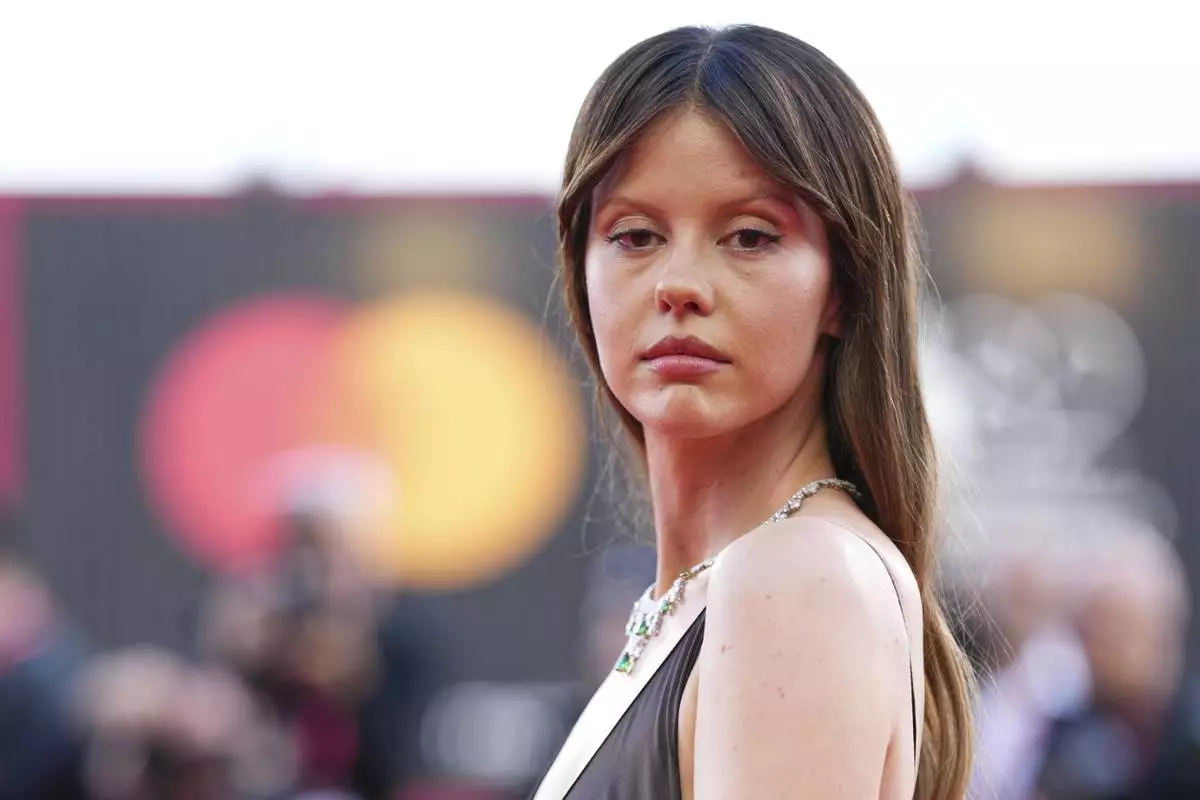 Mia Goth poses for photographers at the red carpet for the film 'Frankenstein' during the 82nd edition of the Venice Film Festival in Venice, Italy, on Saturday, Aug. 30, 2025. (Photo by Scott A Garfitt/Invision/AP)
