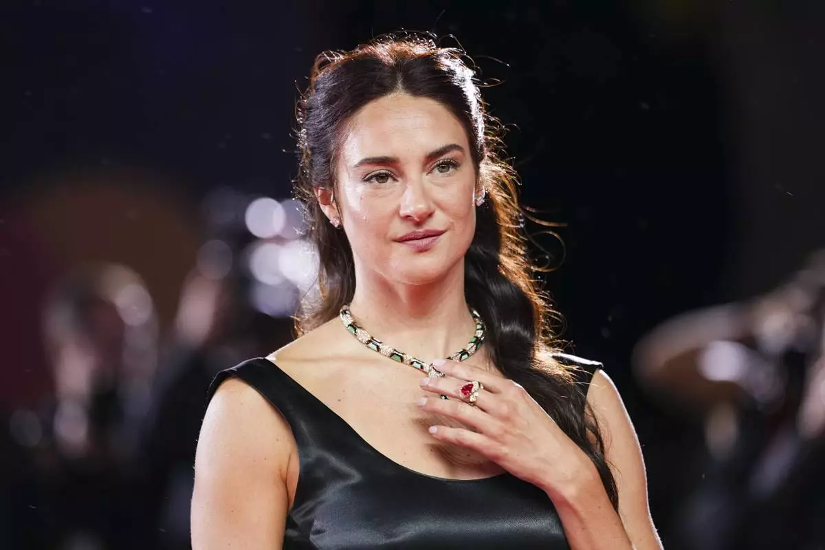 Shailene Woodley poses for photographers at the red carpet for the film 'Jay Kelly' during the 82nd edition of the Venice Film Festival in Venice, Italy, on Thursday, Aug. 28, 2025. (Photo by Scott A Garfitt/Invision/AP)
