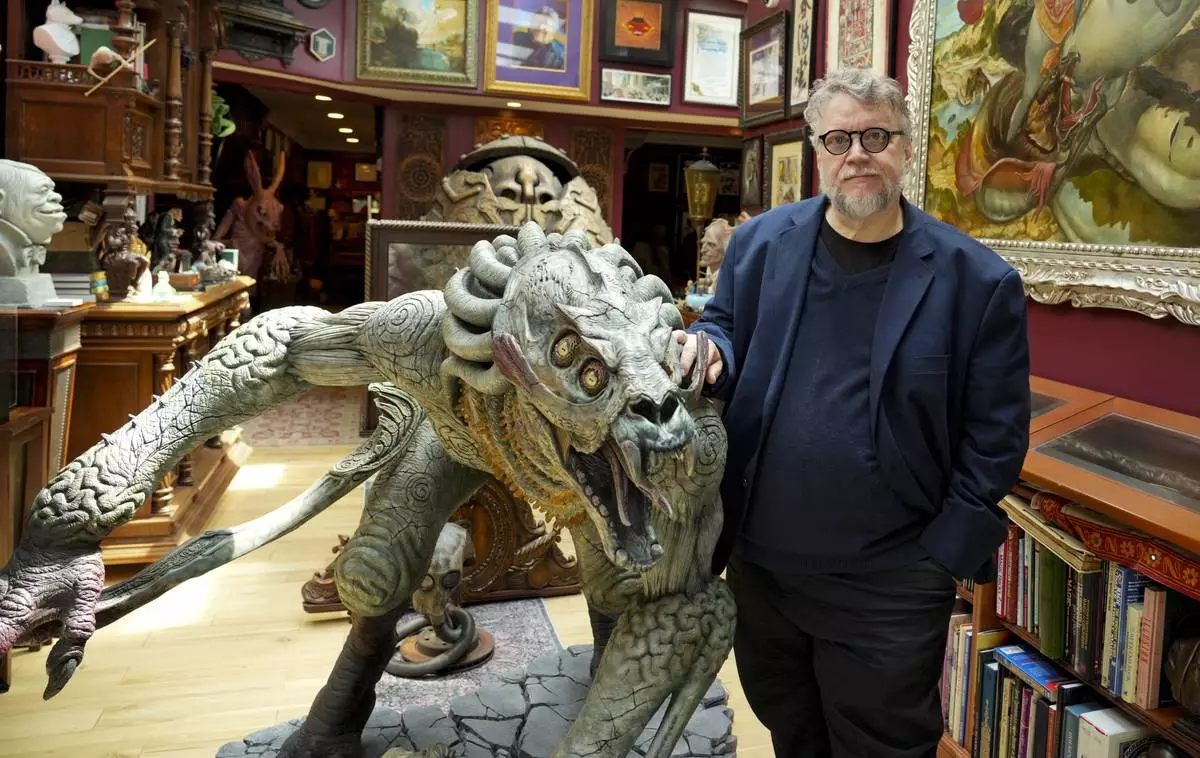 Guillermo del Toro poses for a portrait on Tuesday, Aug. 12, 2025, at his "Bleak House" in Santa Monica, Calif. (Photo by Jordan Strauss/Invision/AP)