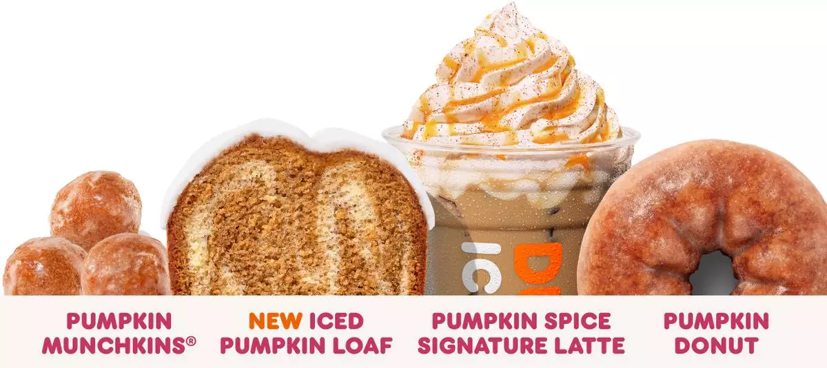 No fall at Dunkin’ is complete without pumpkin. The iconic Pumpkin Spice Signature Latte is back to spice up the season, alongside Pumpkin MUNCHKINS, the Pumpkin Donut and a new Iced Pumpkin Loaf.