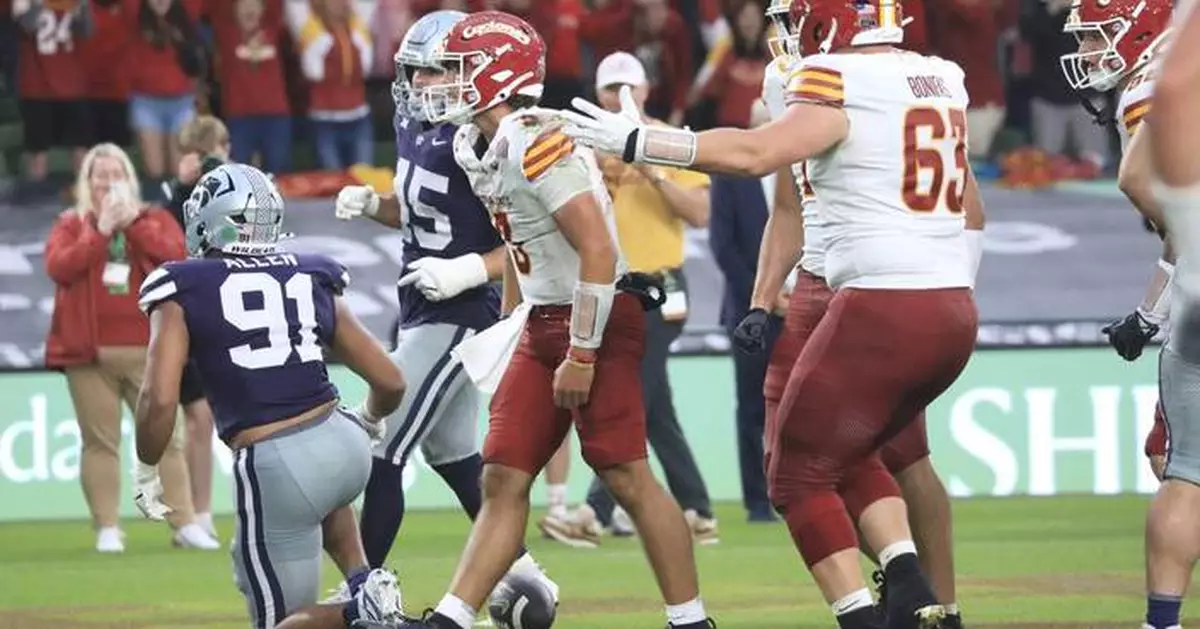 Rocco Becht stars as No. 22 Iowa State beats No. 17 Kansas State 24-21 in Ireland
