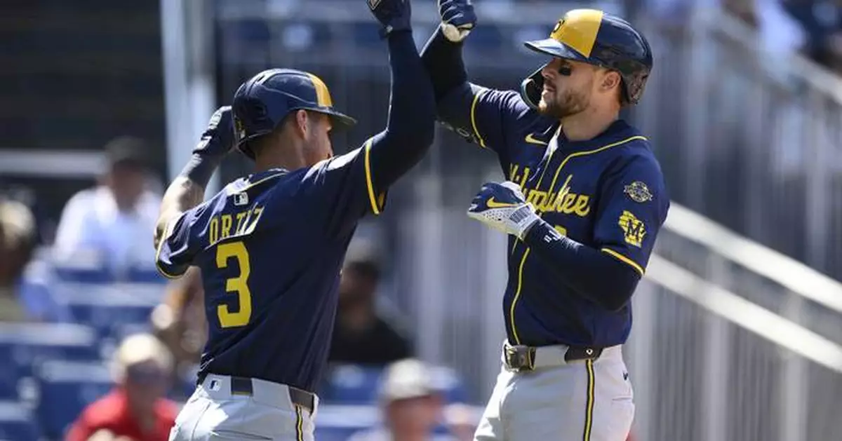 Turang homers twice as the Brewers pound the Nationals 14-3 for a sweep of their season series