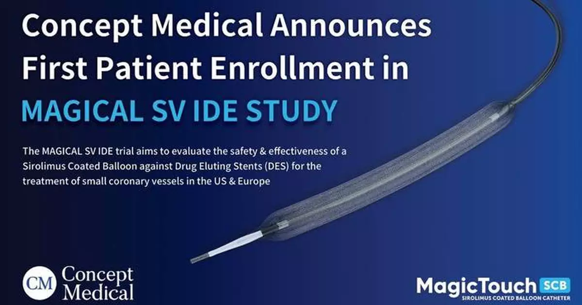 Concept Medical Announces First Patient Enrollment in MAGICAL-SV IDE Trial, Expanding its Coronary Clinical Program Across the U.S. and Europe