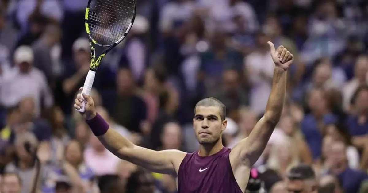 Still sporting his accidental buzz cut, Carlos Alcaraz wins easily at the US Open