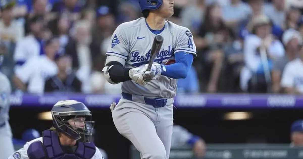 Ohtani hits 44th homer and Call has big night as Dodgers pound Rockies 11-4