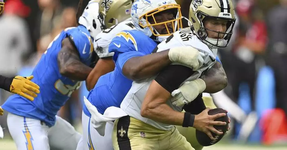 Chargers' defense shines in 27-13 win over Saints with pick-6 and goal-line stand