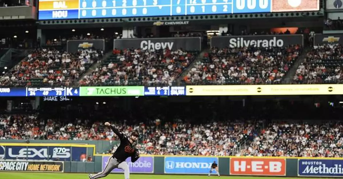 Orioles right-hander Young loses bid for perfect game in 8th inning in 7-0 win over the Astros