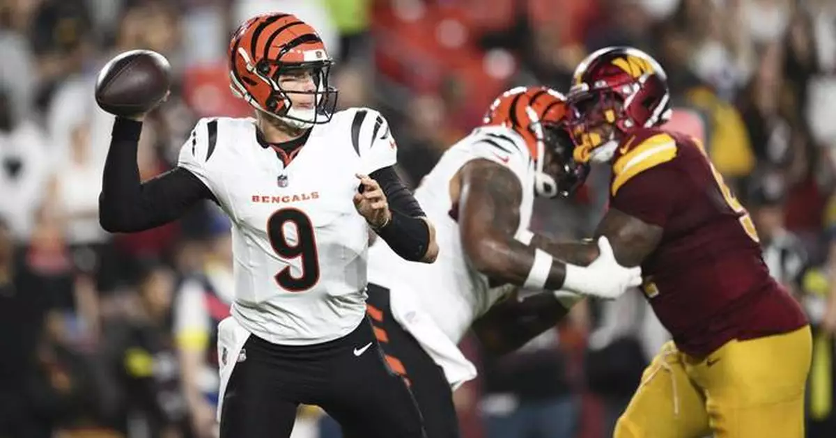 Joe Burrow directs two touchdown drives, Bengals outlast Jayden Daniels' Commanders for 31-17 win