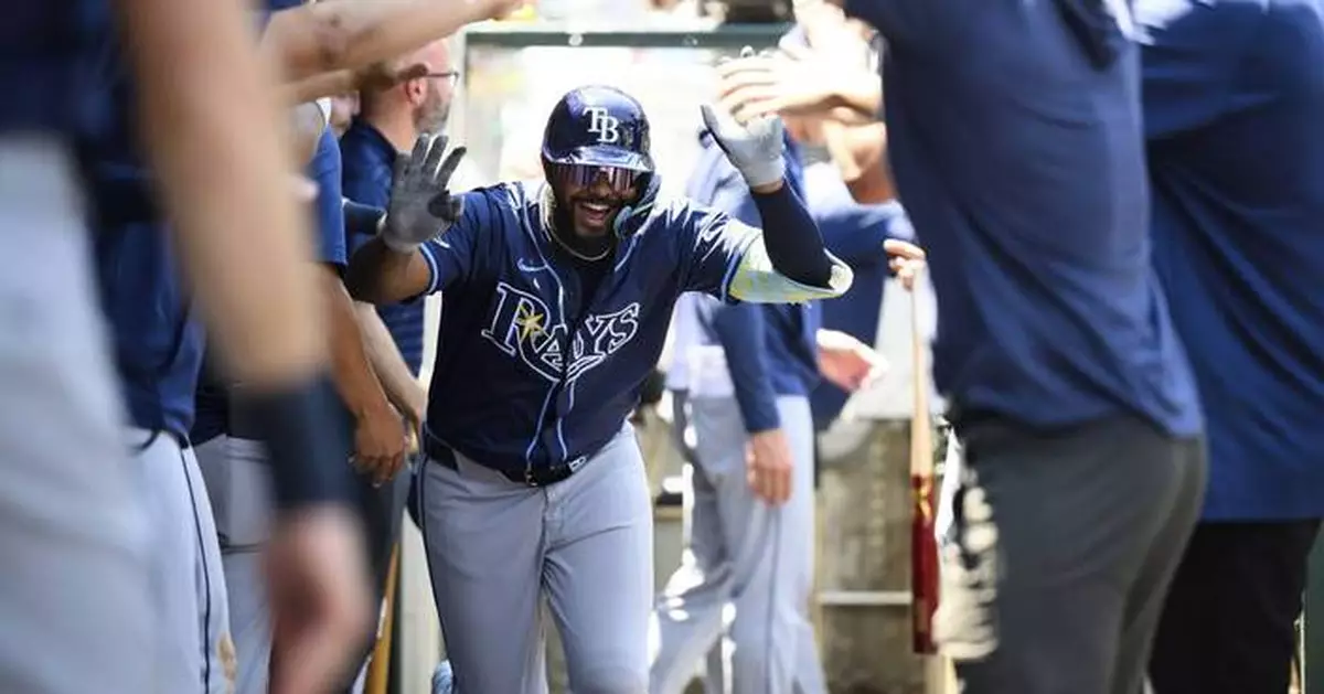 Caminero homers twice to reach 30 in the Rays' 5-4 victory over the Angels
