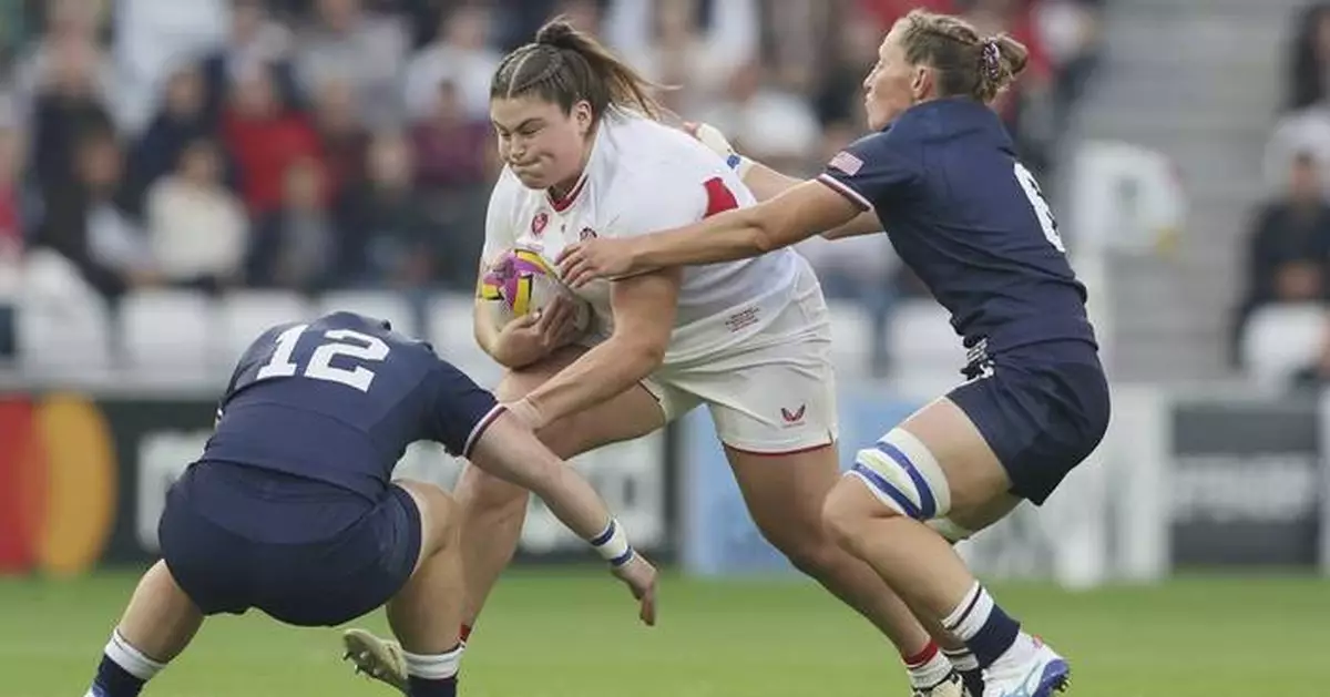 England thrashes US in front of record crowd in Women's Rugby World Cup opener
