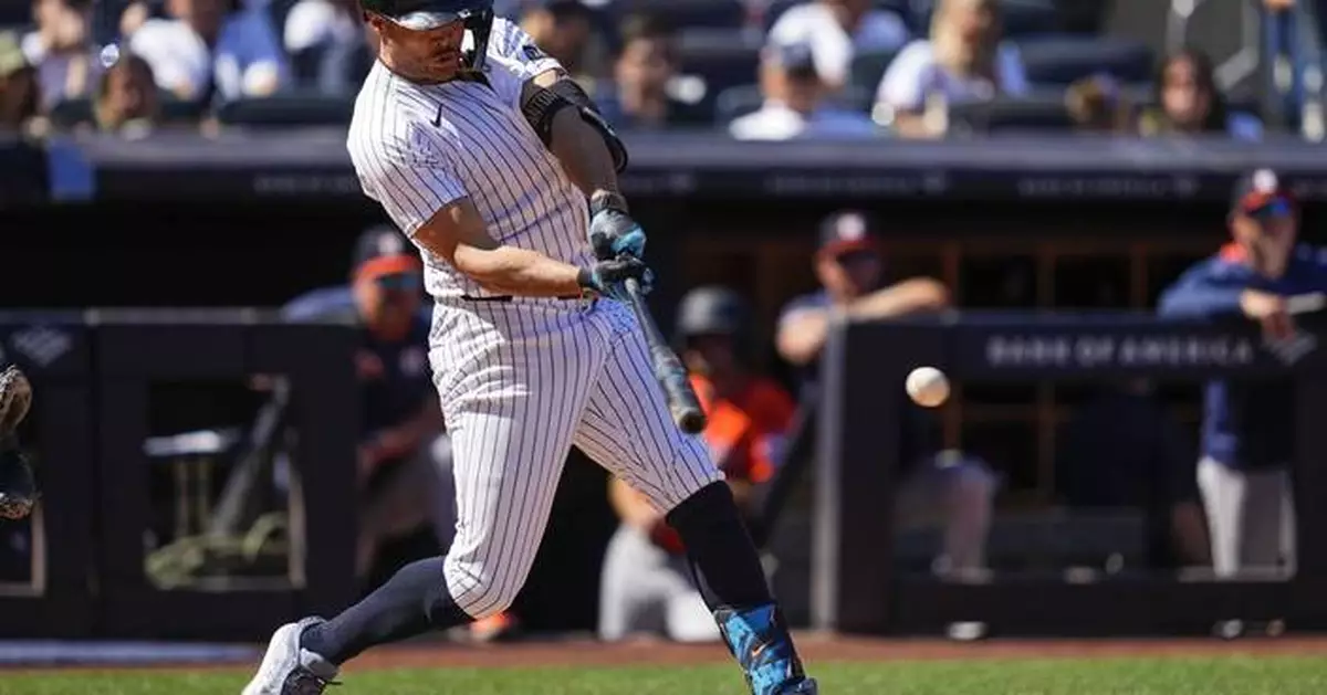 Grisham hits go-ahead homer as Yankees beat Astros 5-4 after blowing late lead