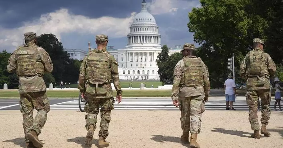 Top White House officials turn to public appearances with troops as a tense Washington watches