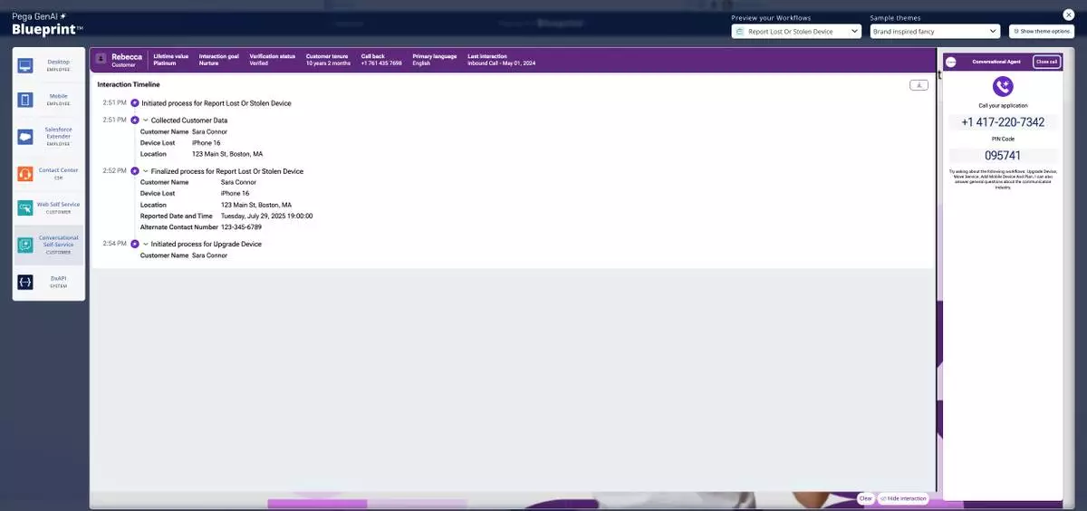 Pega Self-Service Agent offers customers conversational voice interactions