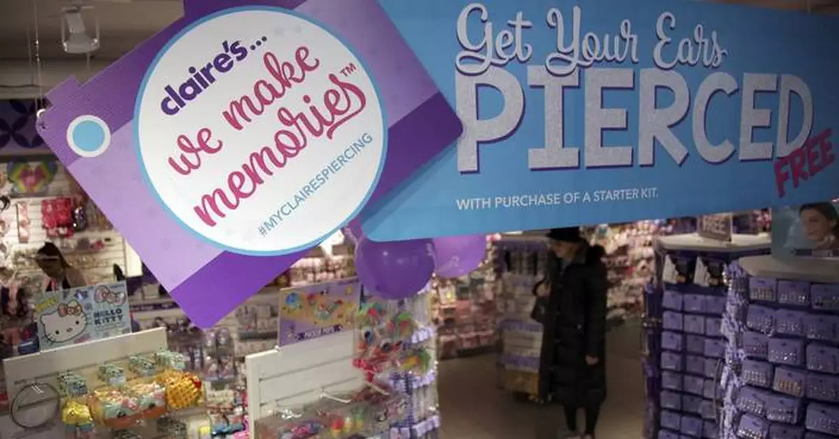 Claire's, known for piercing millions of teens' ears, files for Chapter 11, 2nd time since 2018