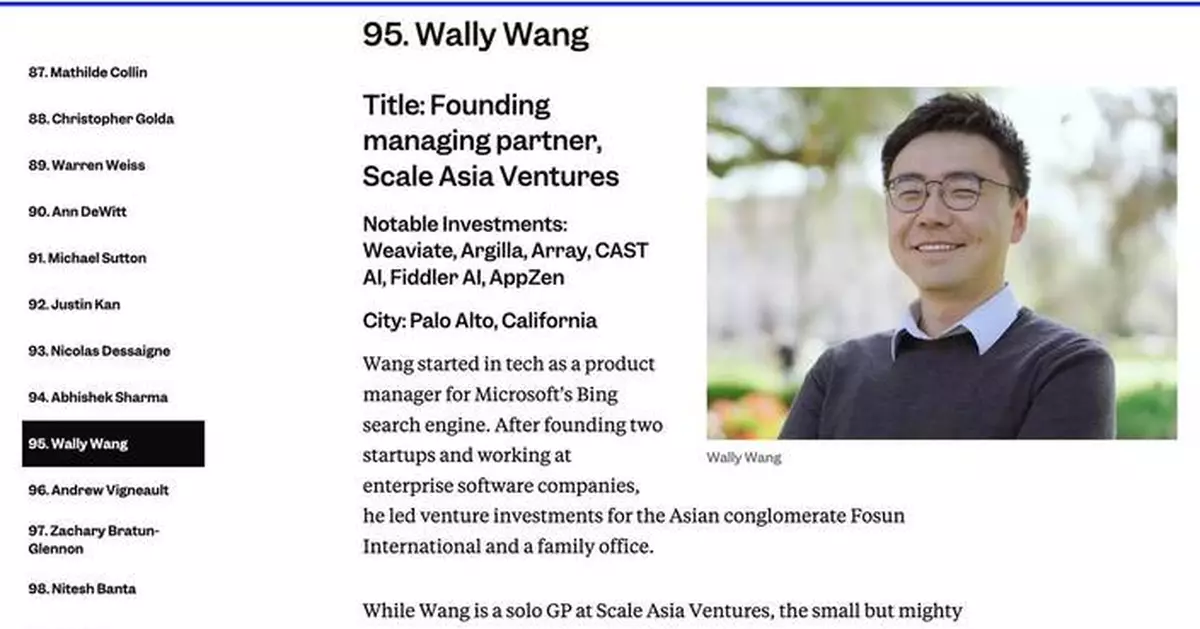 Wally Wang Named to Business Insider’s 2025 Seed 100—Scale Asia Ventures’ AI Thesis Accelerates