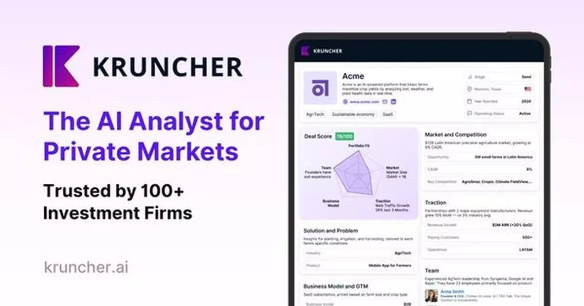 Singapore-Born Kruncher Brings AI Superpowers to Private Market Investors