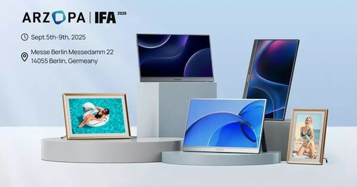 Arzopa to Showcase Next-Generation Portable Displays and Digital Photo Frames at IFA 2025