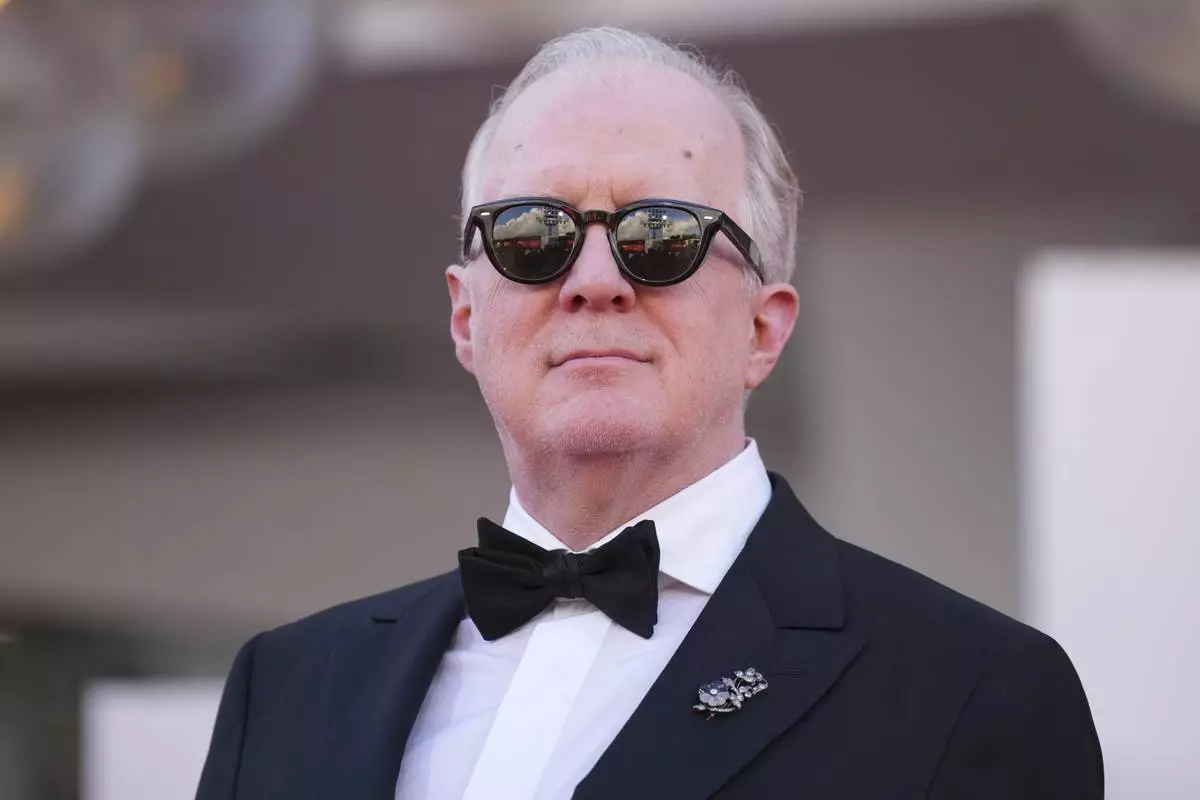 Tracy Letts poses for photographers at the red carpet for the film 'A House of Dynamite' during the 82nd edition of the Venice Film Festival in Venice, Italy, on Tuesday, Sept. 2, 2025. (Photo by Alessandra Tarantino/Invision/AP)