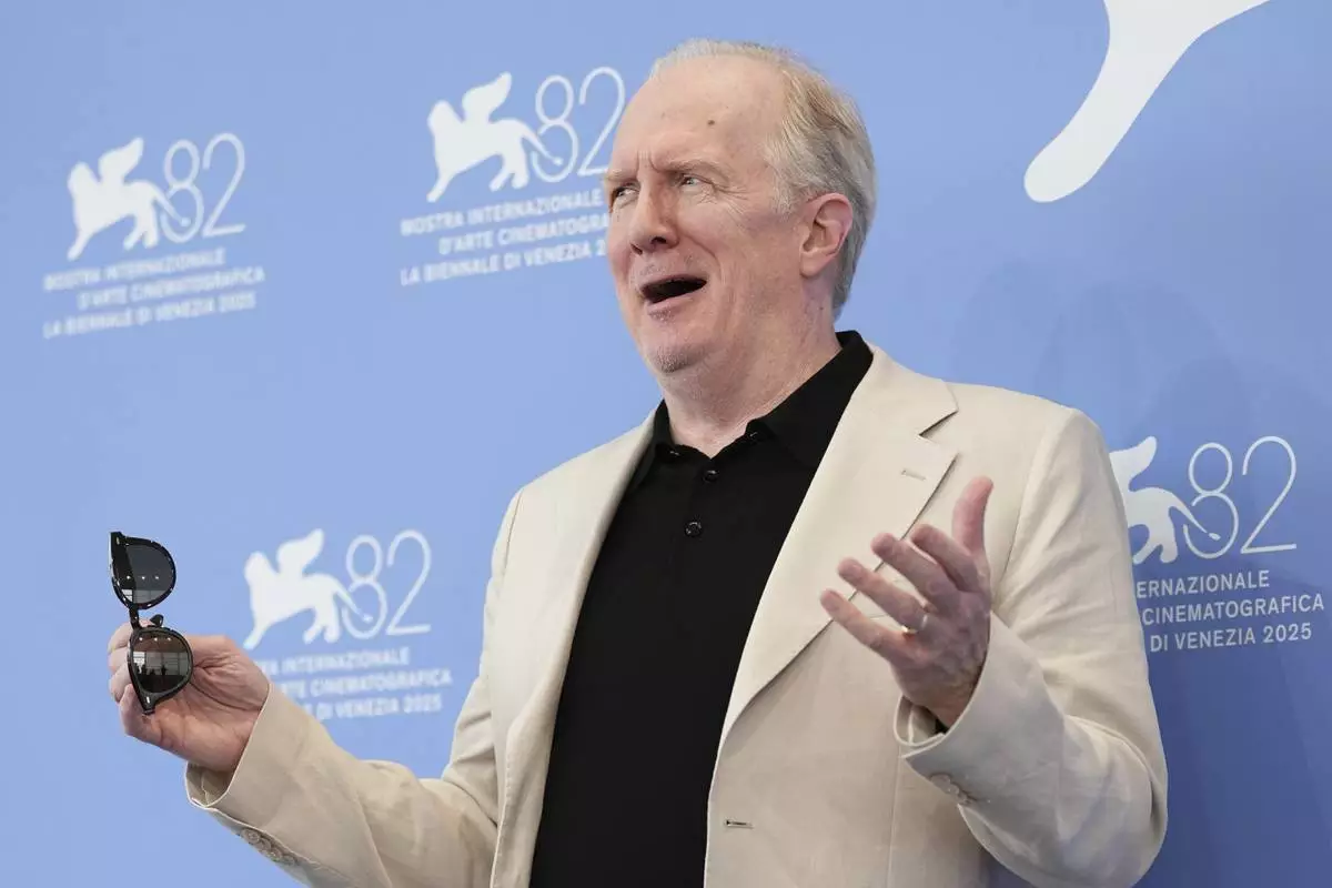 Tracy Letts poses for photographers at the photo call for the film 'A House of Dynamite' during the 82nd edition of the Venice Film Festival in Venice, Italy, on Tuesday, Sept. 2, 2025. (Photo by Scott A Garfitt/Invision/AP)