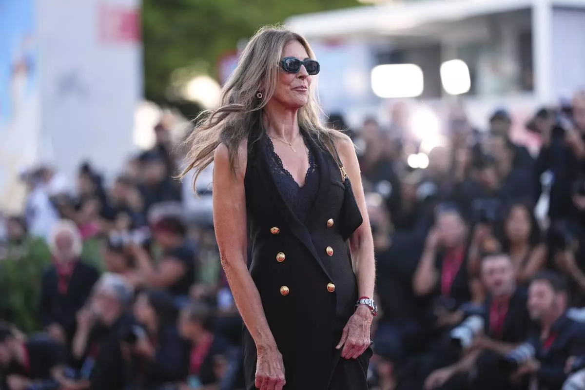 Director Kathryn Bigelow poses for photographers at the red carpet for the film 'A House of Dynamite' during the 82nd edition of the Venice Film Festival in Venice, Italy, on Tuesday, Sept. 2, 2025. (Photo by Scott A Garfitt/Invision/AP)