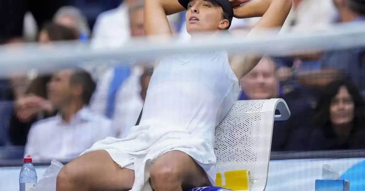 Break time? Iga Swiatek doesn't need one but wonders if a US Open reporter does