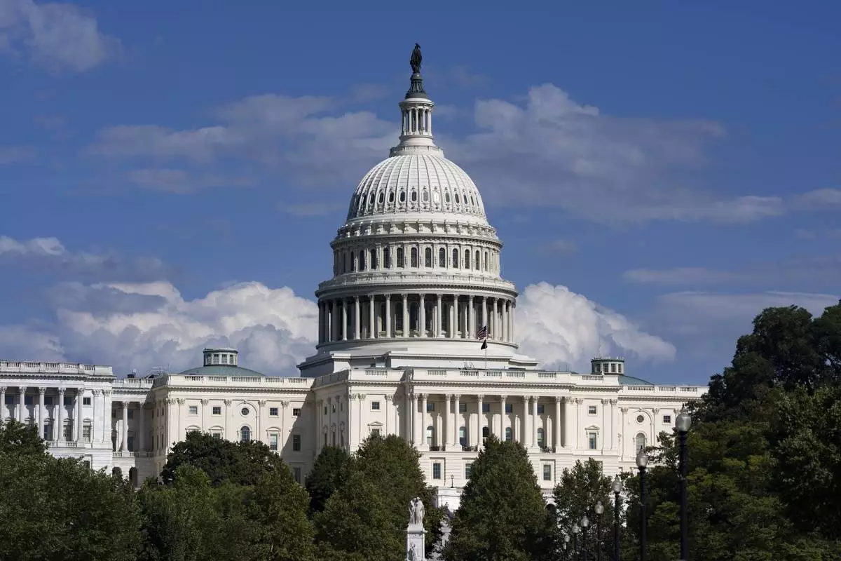 FILE-The Capitol is seen in Washington, Tuesday, Aug. 26, 2025, as Congress is scheduled to return from their August break Tuesday, Sept. 2, 2025, after Labor Day. (AP Photo/J. Scott Applewhite, file)