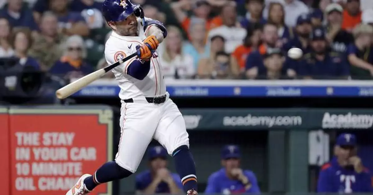 Altuve's homer lifts Astros to sweep Rangers, take AL West lead