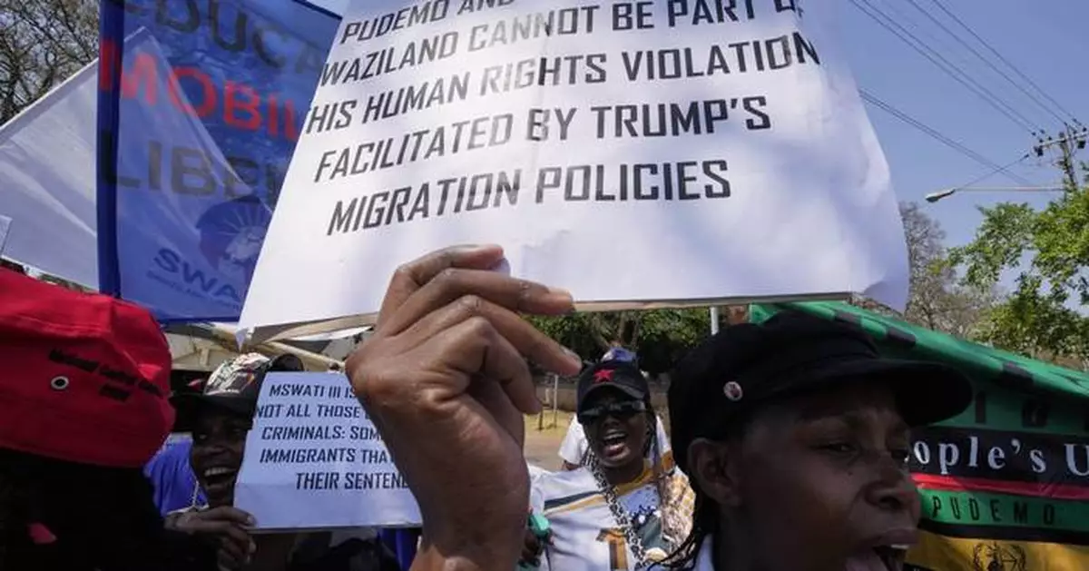Eswatini activists protest US deportation deal at embassy in South Africa