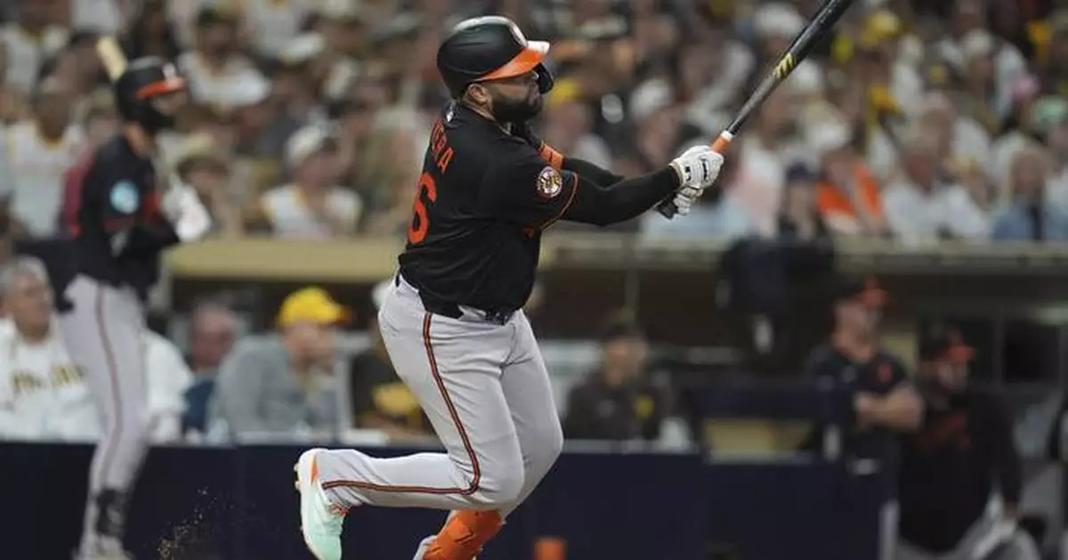 Rivera has 4 RBIs and Wells wins in return as the Orioles beat the scuffling Padres 6-2