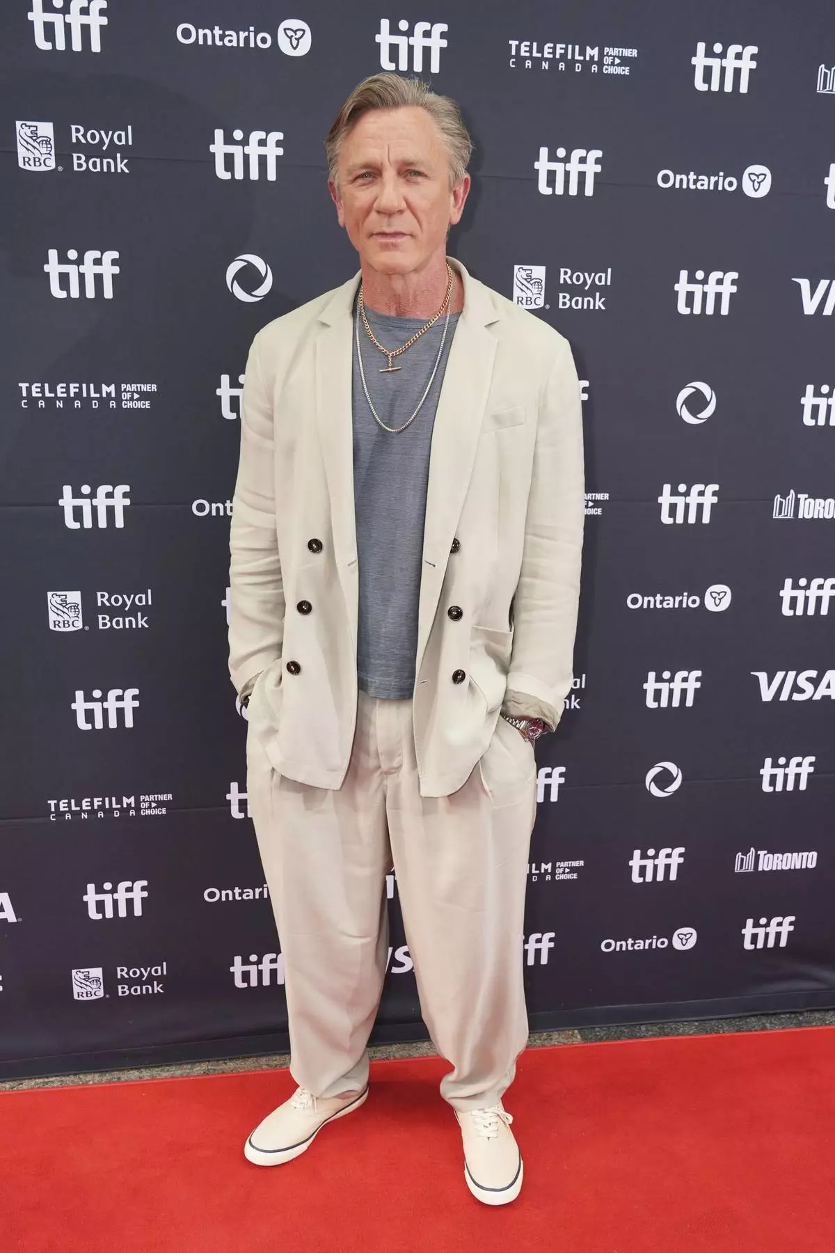 Daniel Craig attends the premiere of "Wake Up Dead Man: A Knives Out Mystery" at the Princess of Wales Theatre during the Toronto International Film Festival on Saturday, Sept. 6, 2025, in Toronto. (AP Photo/Chris Pizzello)