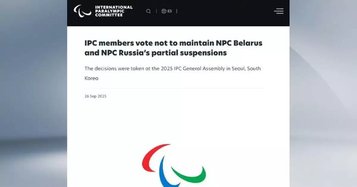 International Paralympic Committee Lifts Partial Suspensions on Russia and Belarus