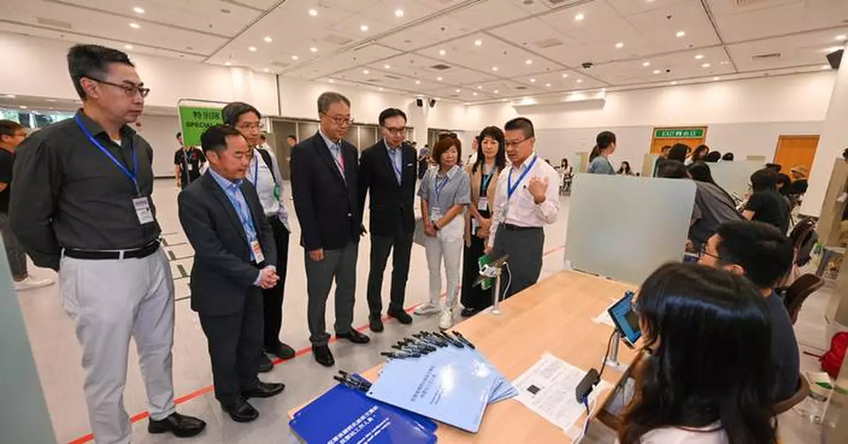 Polling stations prepared for tomorrow's 2025 Election Committee Subsector By-elections in Hong Kong.