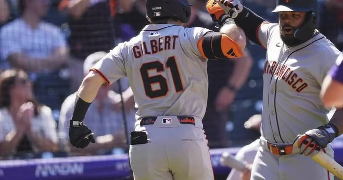 Drew Gilbert homers and gets 4 hits as Giants top Rockies 8-2