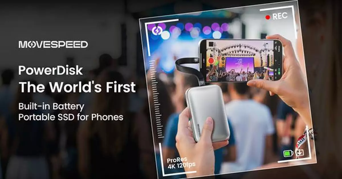 World's First Portable SSD with Built-in Battery, MOVESPEED PowerDisk, Launches on Kickstarter