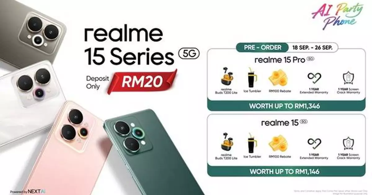 realme 15 Series Offers Next-level 3-in-1 Imaging Revolution; Pre-order Starts 18 September