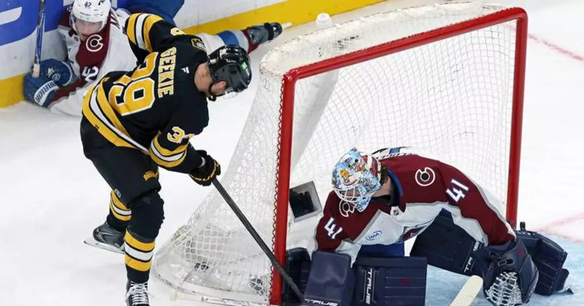 Morgan Geekie's hustle goal helps Bruins beat Avalanche to halt 6-game skid