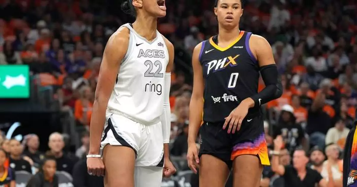 Wilson hits last-second jumper to lift Aces over Mercury 90-88 for a 3-0 lead in the WNBA Finals