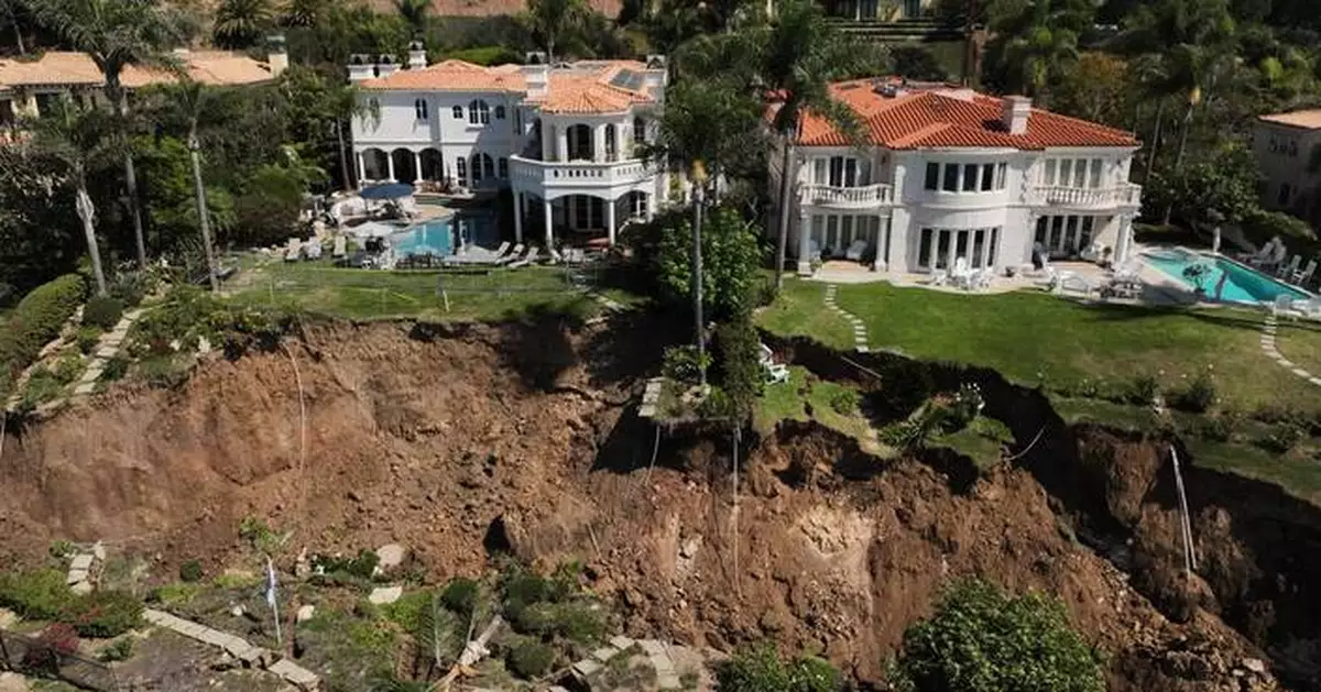 Hundreds of feet of coastal bluff in California fell toward the ocean in landslide-stricken town