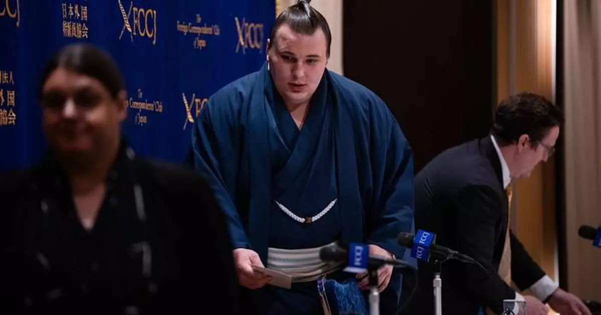 A 21-year-old Ukrainian-born sumo wrestler is surging to the top of the rankings in Japan