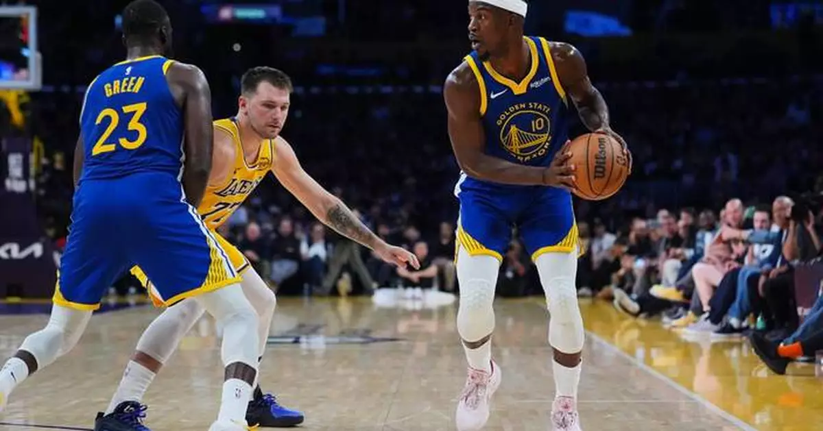 Luka scores 43, but Butler's Warriors top Lakers 119-109 in a LeBron-less season opener