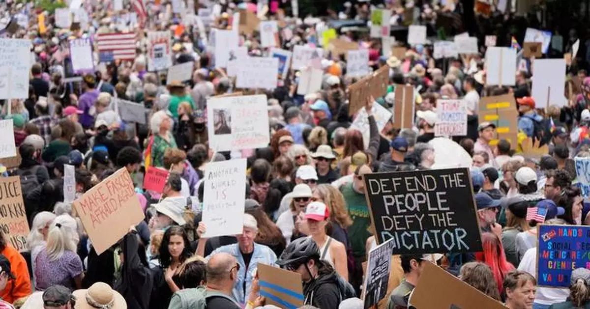 'No Kings' protests against Trump bring a street party vibe to cities nationwide